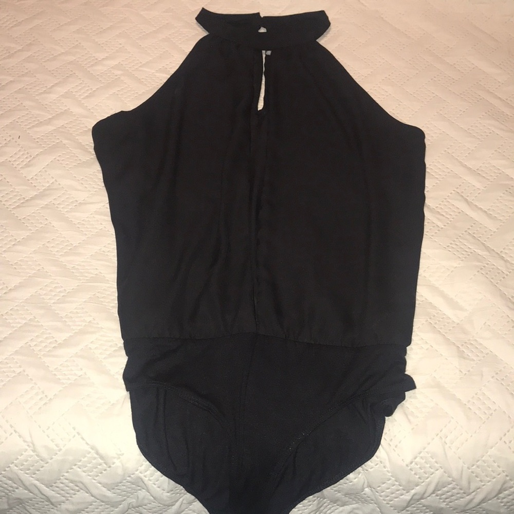 Black low cut body suit